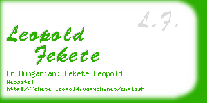 leopold fekete business card